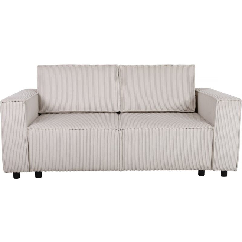 Habitat Et Jardin - Canapé droit convertible en velours côtelé 'Montaigne s' - 2 places - Beige