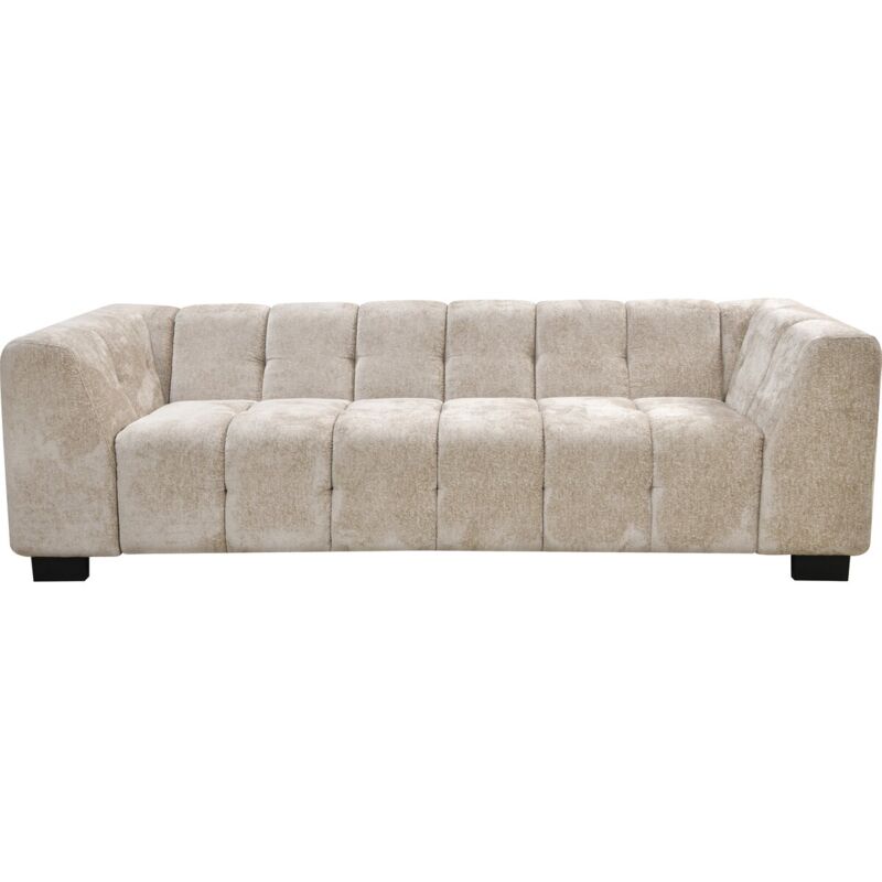 Habitat Et Jardin - Canapé droit design en tissu chenille 3 places 'Foch' - Beige