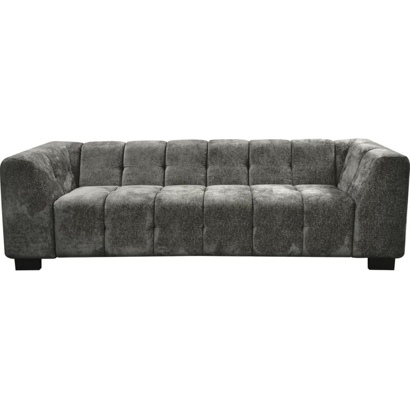 Habitat Et Jardin - Canapé droit design en tissu chenille 3 places 'Foch'- Gris