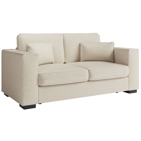 Canapé droit fixe 2 places BELAMI en tissu - Beige