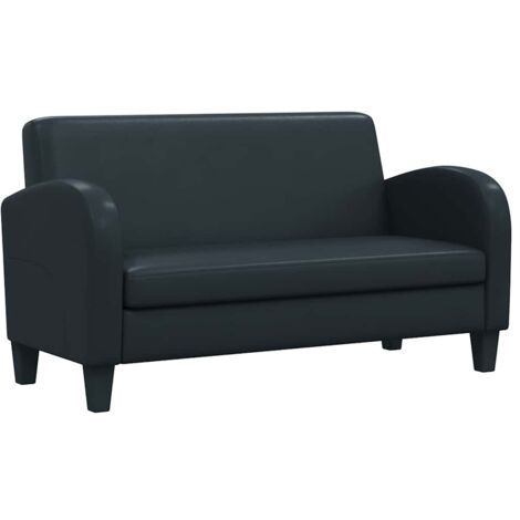 Canapé droit fixe 2 places Contemporain - Sofa Divan Banquette - Cuir synthétique Noir Chic-954502