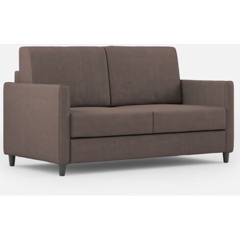 Canapé droit moderne italien tissu marron Korane - 3 tailles 138 cm-Taille 138 cm