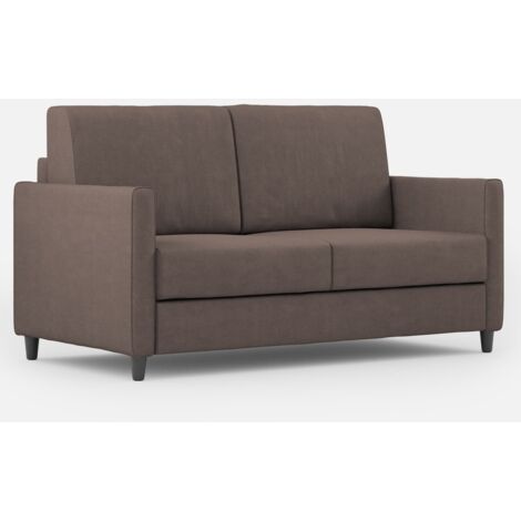 Canapé droit moderne italien tissu marron Korane - 3 tailles 158 cm-Taille 158 cm