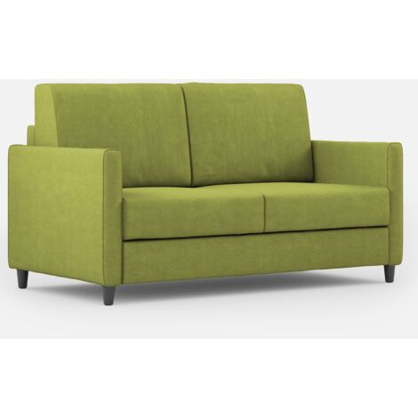 Canapé droit moderne italien tissu vert pistache Korane - 3 tailles 158 cm-Taille 158 cm