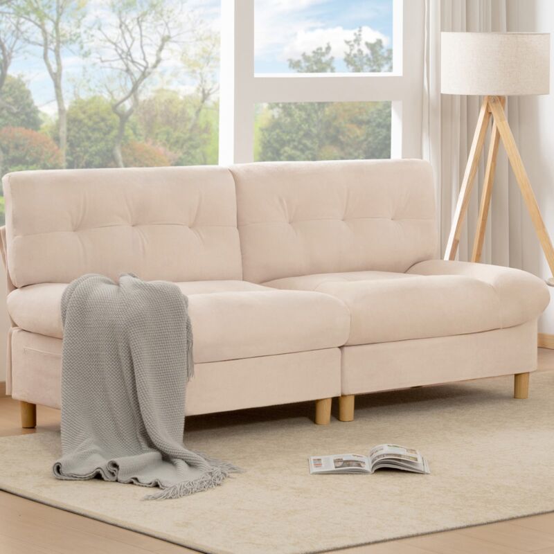 Eifson - Canapé en forme de nuage, avec coussin d'assise et dossier, design ergonomique, velours teddy, design moderne, adapté au salon, à la chambre