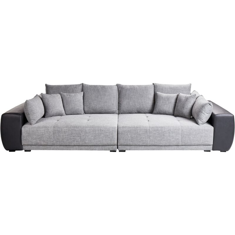 Beliani - Grand Canapé 4 places pour salon xl en Tissu Gris et Noir Torpo