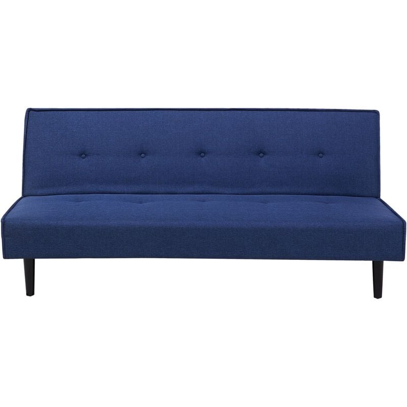 Beliani - Canapé Lit Clic Clac 3 Places en Tissu Bleu Foncé pour Salon au Style Scandinave