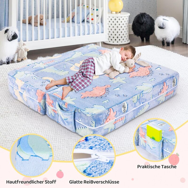 Tlgreen - Canapé Enfant Convertible,Canapé de Jeu,Fauteuil Enfant,Canapé Modulaire pour Chambre à Coucher,Brillant dans Le Noir(MOTIF de dinosaure)