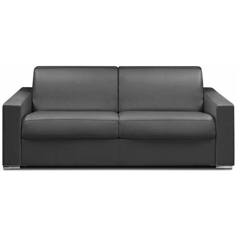 Canapé express 120 cm DREAMER EDITION Cuir et PU Cayenne gris matelas 16 cm