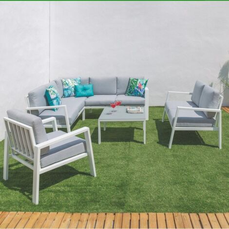 Canapé extérieur et jardin en aluminium blanc pour terrasse de jardin