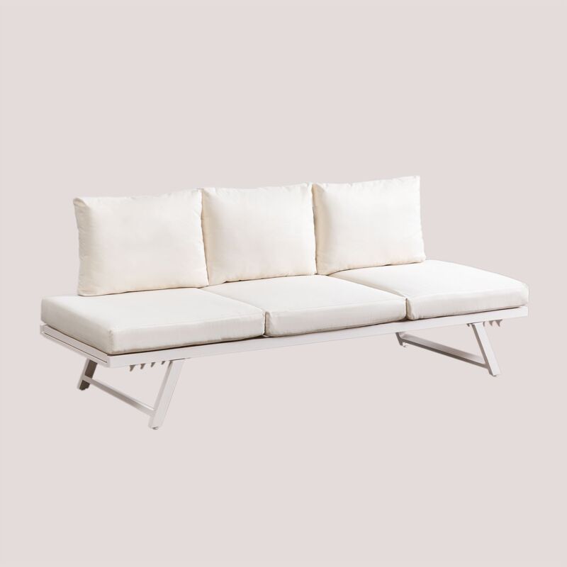 Canapé de jardin 3 places inclinable Libanc Sklum Blanc Gardenia