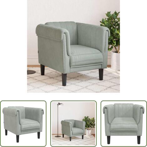 Canapé -  Fauteuil gris clair Velours
