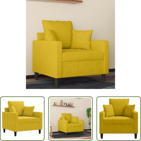 Canapé -  Fauteuil Jaune 60 cm Velours