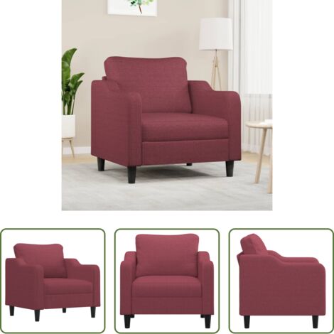 Canapé -  Fauteuil Rouge bordeaux 60 cm Tissu