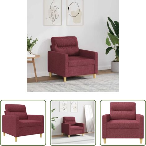 Canapé -  Fauteuil Rouge bordeaux 60 cm Tissu
