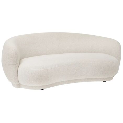 Canapé fixe 2 à 3 places, fauteuil coloris blanc - Longueur 192 x Profondeur 99 x Hauteur 72,5 cm