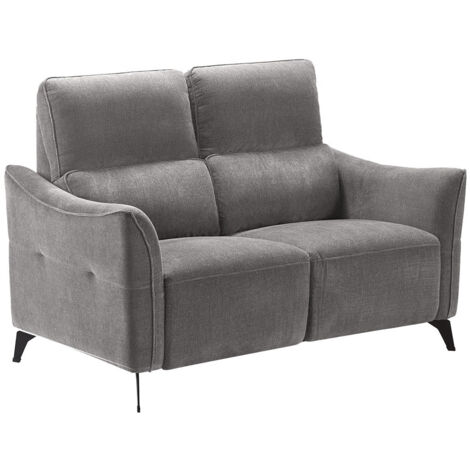 Canapé Fixe 2 Places Tissu Waterproof Gris - BURGOS