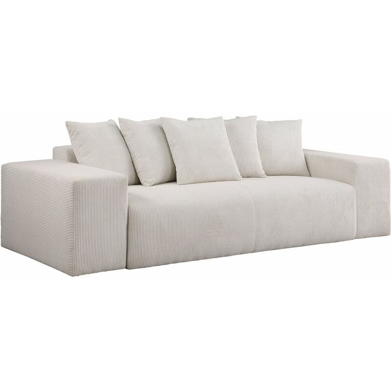 Palozi Sofa - Canapé fixe 3 places en velours côtelé 'Rivoli' - Beige