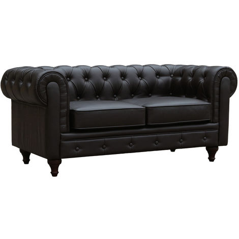 Canape Fixe Chesterfield Aliza 157 X 82 X 70 Cm 2 Places