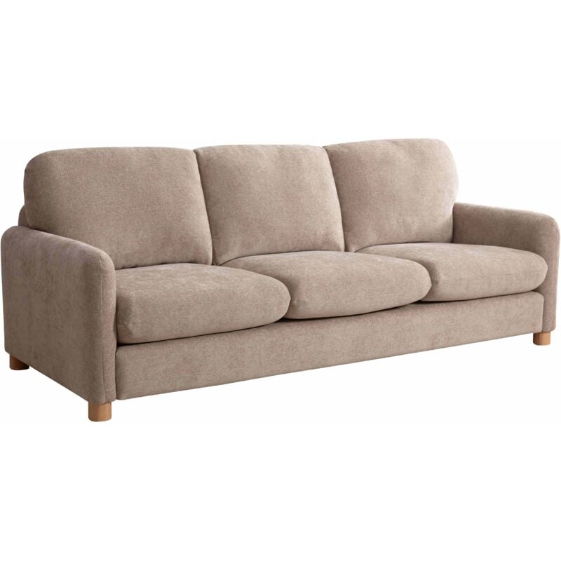 Canapé fixe en tissu 3 places beige