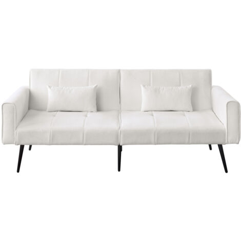 Canapé Futon Sofa Bed Convertible Fabric Beige 175.00x71.00x71.00 cm ZIPSOFA