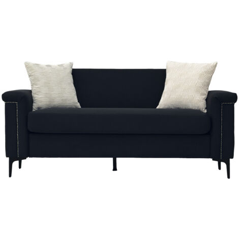 Canapé FX-P22EU-BK-2PCS Confortable Tissu Noir 137 x 70 x 62.5 cm ZIPSOFA Canapé