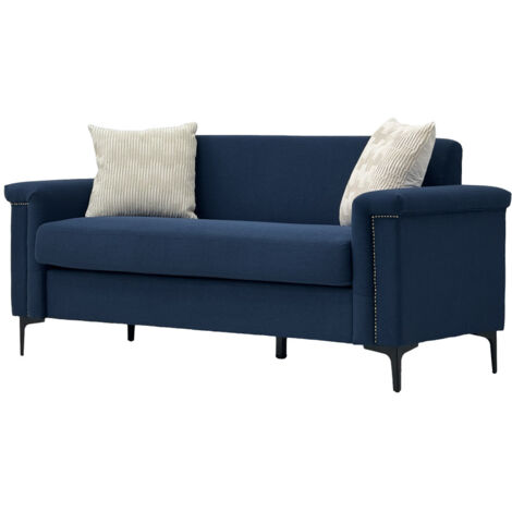 Canapé FX-P22EU-BU style nordique lin polyester bleu 137x70x62.5 cm ZIPSOFA