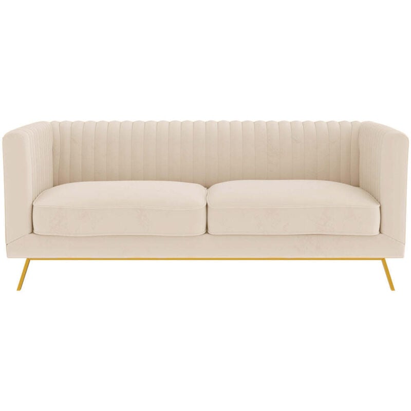 Rendez-vous Déco - Canapé 2 places en velours beige - gatsby