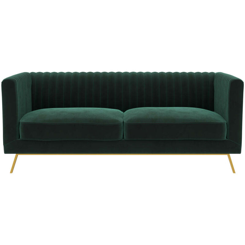 Rendez-vous Déco - Canapé 2 places en velours vert foncé - gatsby