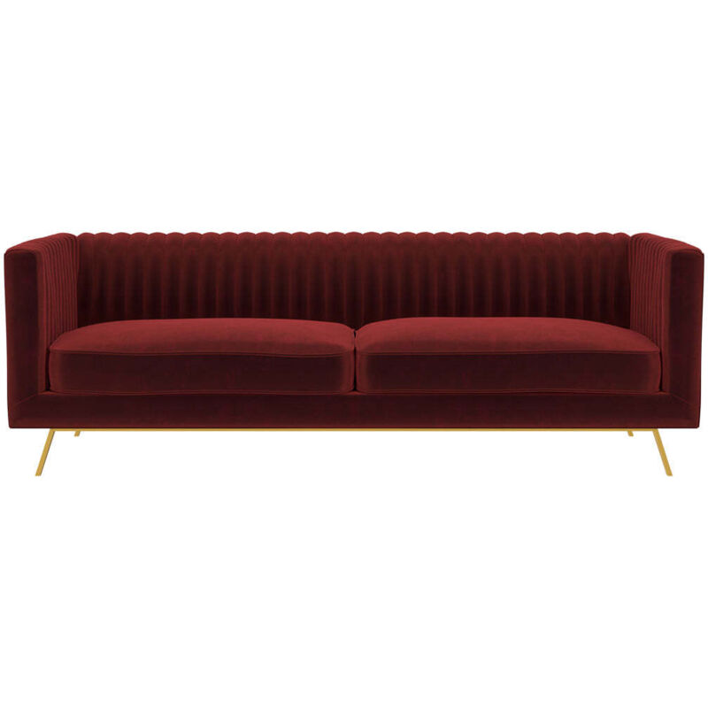 Canapé 3 places en velours bordeaux - gatsby