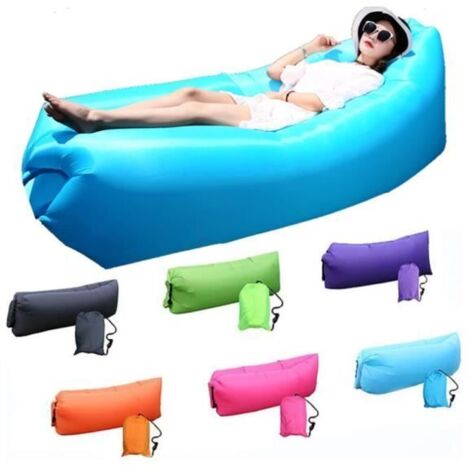Canapé Gonflable Chaise Longue - Imperméable - Anti-fuites avec Sac de Transport, pour Voyage et Randonnée.