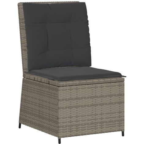 Canapé inclinable de jardin，Canapé d'extérieur，Sofa de jardin avec coussins gris résine tressée CFW328861