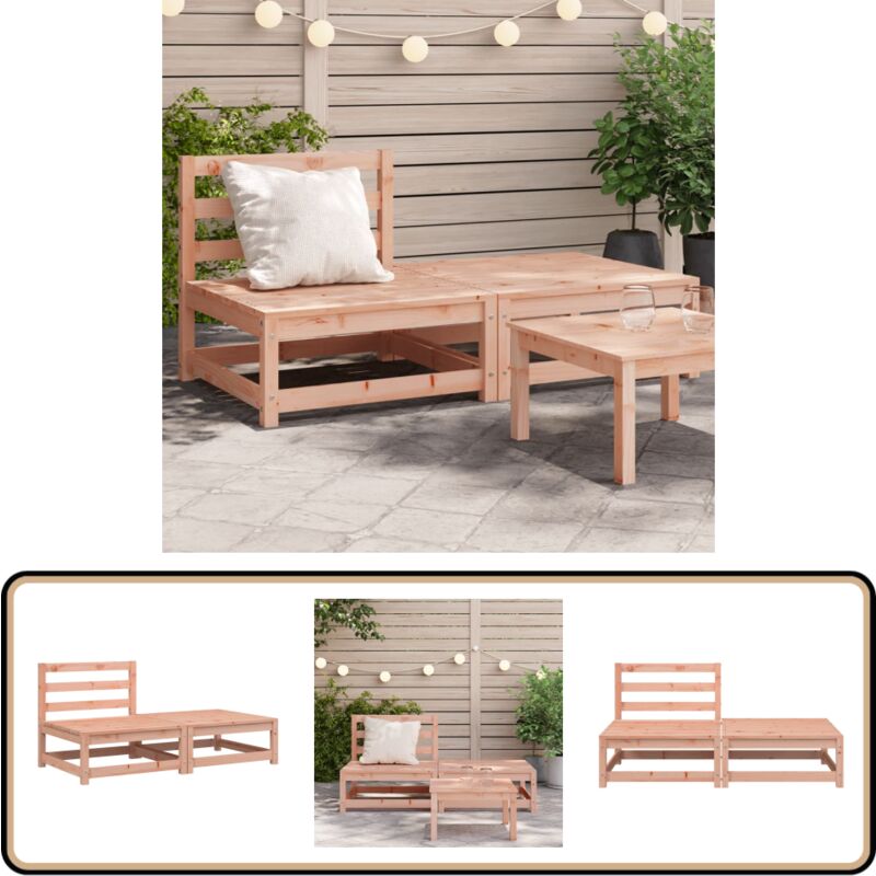 Canapé jardin sans accoudoirs repose-pieds bois massif douglas - Canapé Jardin - Mobilier Extérieur - Meubles De Jardin - Chaise Longue - Relax