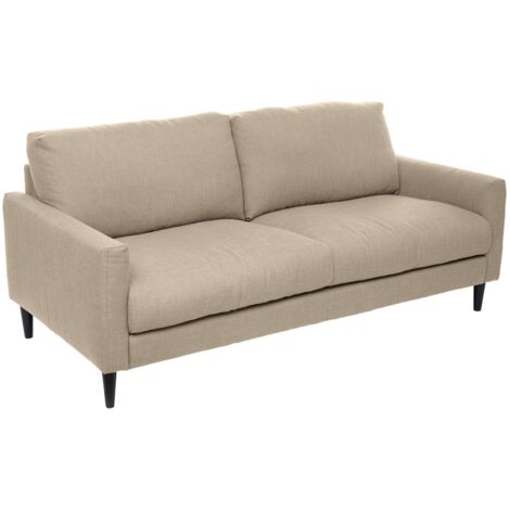 Canapé Odilon 3 Places Beige Atmosphera - Tissu Déhoussable - Structure Hêtre - Style Bohème - 8