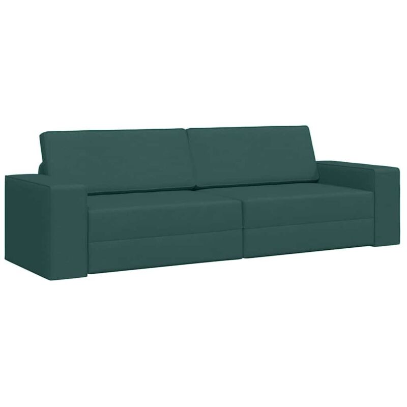 Vidaxl - Canapé Lit 2-en-1 Vert Foncé 245x150x60.5 cm Tissu