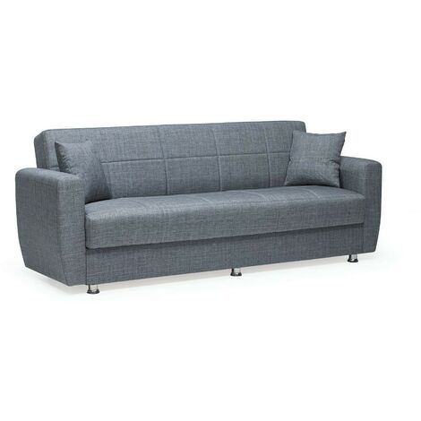 TOSCOHOME Canapé-lit 2 places avec meuble de rangement gris - Rotterdam