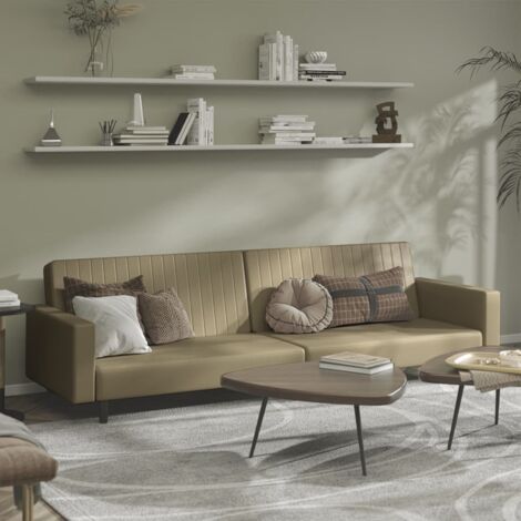 Canapé-lit 2 places, Canapé convertible, Banquette Sofa de Salon, cappuccino similicuir DESIGN IN
