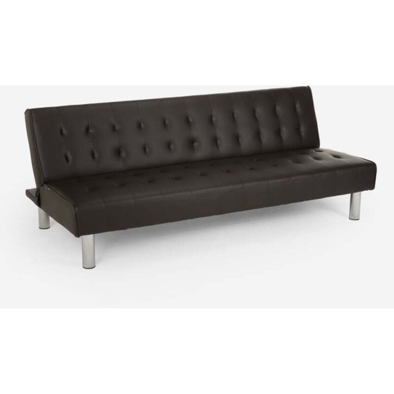 Modus Sofà – Canapé convertible 2 places clic-clac inclinable en similicuir matelassé – Dimensions 180 x 64 x 70 cm – Lit d'appoint 94 x 180 cm –