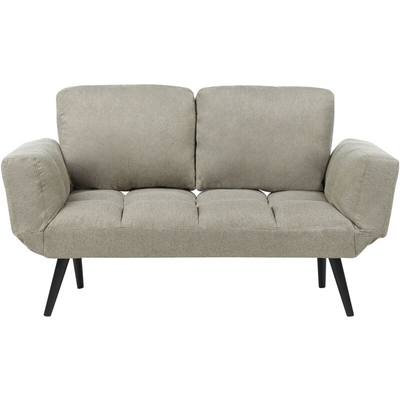 Beliani - Canapé-lit 2 Places en Tissu Vert Clair Métal et Bois Mécanisme Clic Clac de Style Rétro Brekke