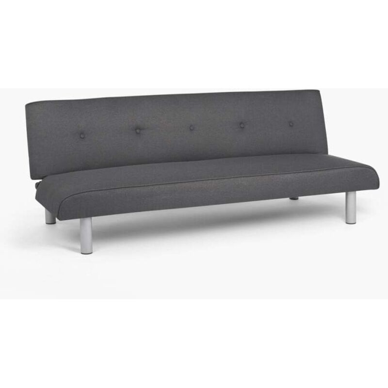 Modus Sofà – Canapé clic-clac 3 places en tissu polyester – Dimensions 190x82x70 cm – Mécanisme clic-clac – Design moderne gris foncé