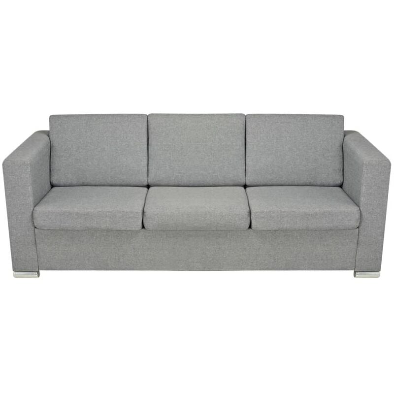 Canapé-lit 3 places lit d'invité convertible de salon lit de jour pliable de salle de séjour maison intérieur places tissu gris clair