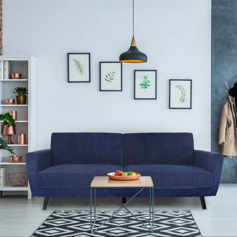 Cotecosy - Canapé convertible clic-clac Refresha Velours Bleu