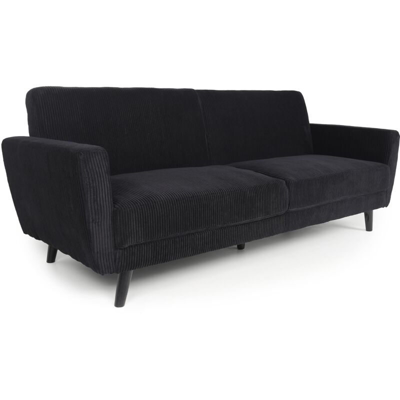 Cotecosy - Canapé convertible clic-clac Refresha Velours Noir