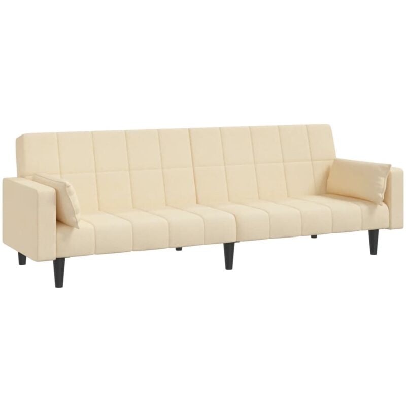Vidaxl - Canapé-lit à 2 places avec deux oreillers crème tissu
