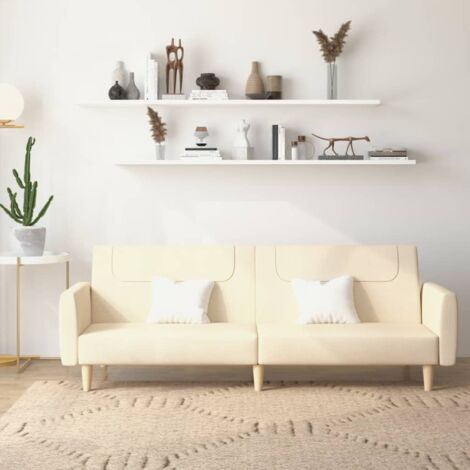 Canapé-lit à 2 places, Canapé convertible, Banquette Sofa de Salon, crème tissu KEF621326 DESIGN IN