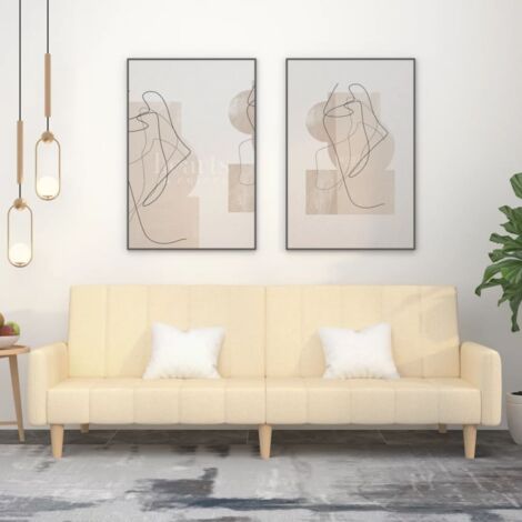 Canapé-lit à 2 places, Canapé convertible, Banquette Sofa de Salon, crème tissu KEF943109 DESIGN IN