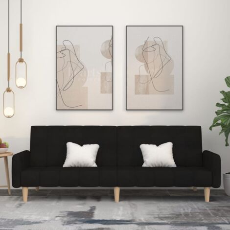 Canapé-lit à 2 places, Canapé convertible, Banquette Sofa de Salon, noir tissu KEF713310 DESIGN IN