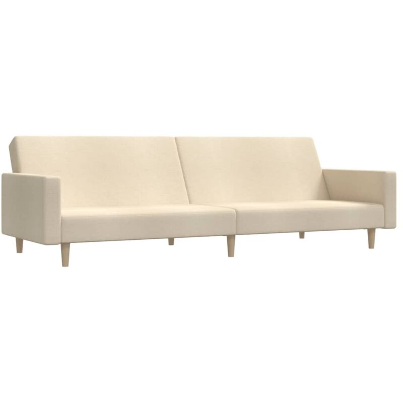 Vidaxl - Canapé-lit à 2 places crème tissu