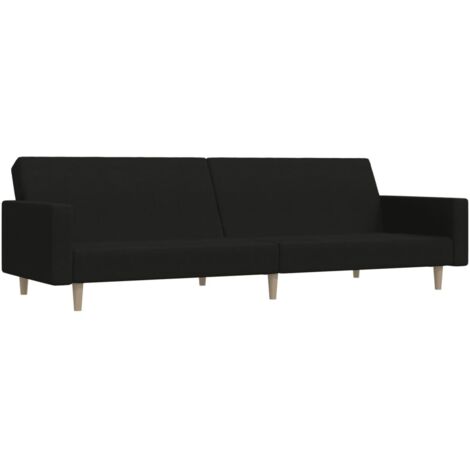 Canapé-lit à 2 places noir tissu vidaXL