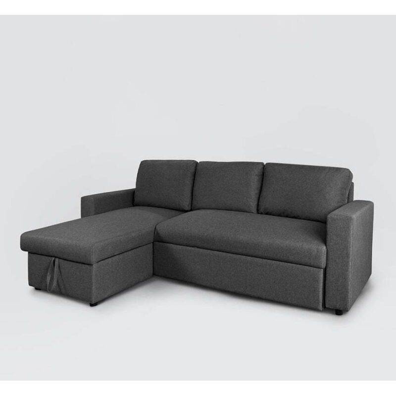 MODUS SOFA Canap&eacute; d'angle convertible 3 places m&eacute;ridienne et coffre en tissu Positis